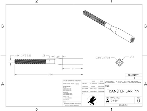 Custom Shoulder Bolt for Rover Stability